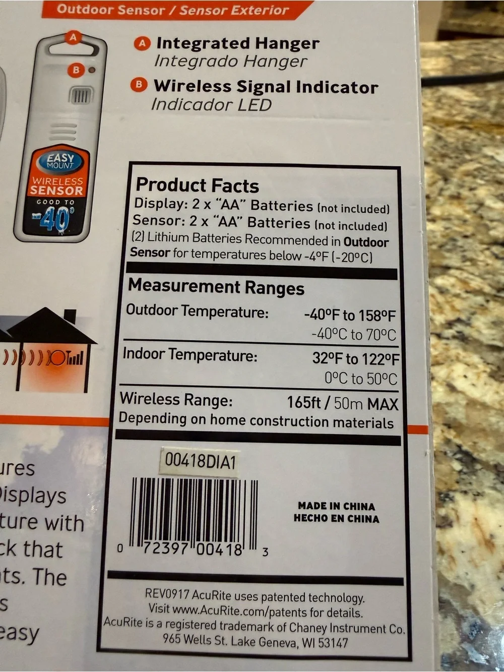 AcuRite Wireless Indoor Outdoor Digital Temperature Thermometer Records High Low